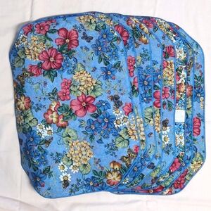 Elco Floral Pattern Double Sided Placemats Set Of 8 17 3/4 X12"